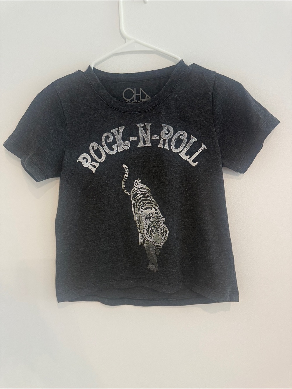 Chaser Black Kids' Rock-N-Roll Tiger Graphic Tee